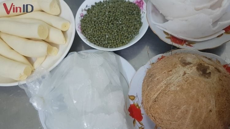Nguyên liệu chính cho món chè khoai mì đậu xanh truyền thống