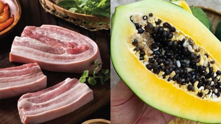 Cách Xào Đu Đủ Với Thịt Heo Thơm Ngon Đậm Đà Nguyên liệu chính cho món đu đủ xào thịt heo