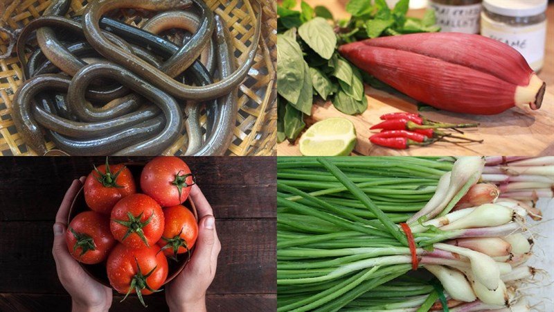 Nguyên liệu chính cho món lẩu lươn miền Bắc