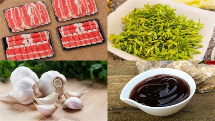 Cách Xào Thịt Bò Với Hoa Thiên Lý Thơm Ngon Đậm Đà Chuẩn Vị Nguyên liệu chính cho món thịt bò xào hoa thiên lý