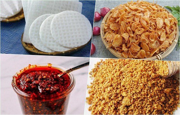 Nguyên liệu chính chuẩn bị cho cách làm nước sốt bánh tráng trộn sa tế