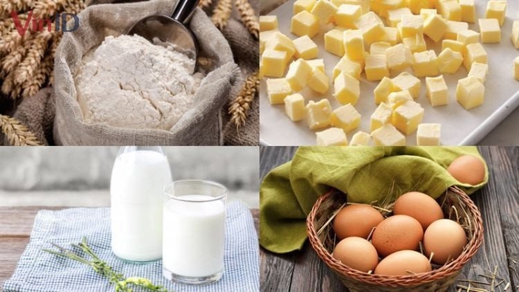 Nguyên liệu chính để chế biến bánh mì trứng sữa
