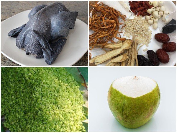 Nguyên liệu chính để nấu gà ác tiềm thuốc bắc