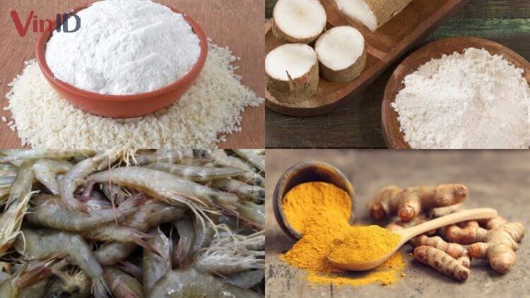 Nguyên liệu chính làm bánh căn Đà Nẵng tươi ngon