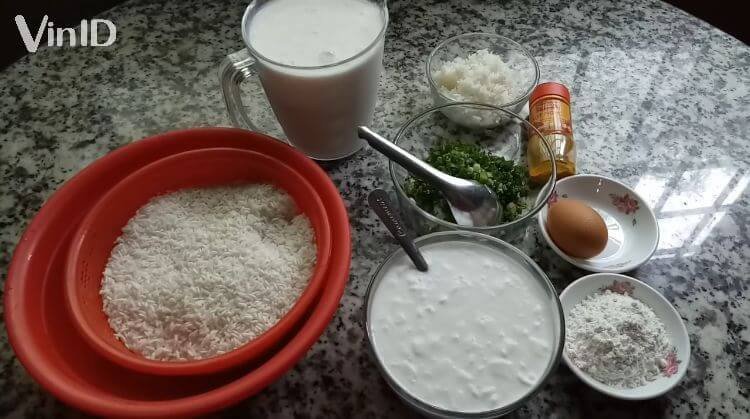 Nguyên liệu chính làm bánh khọt nước cốt dừa