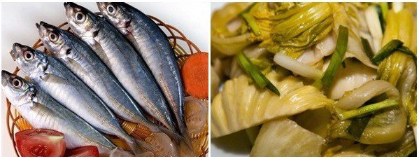 Nguyên liệu cho cá nục kho dưa chua