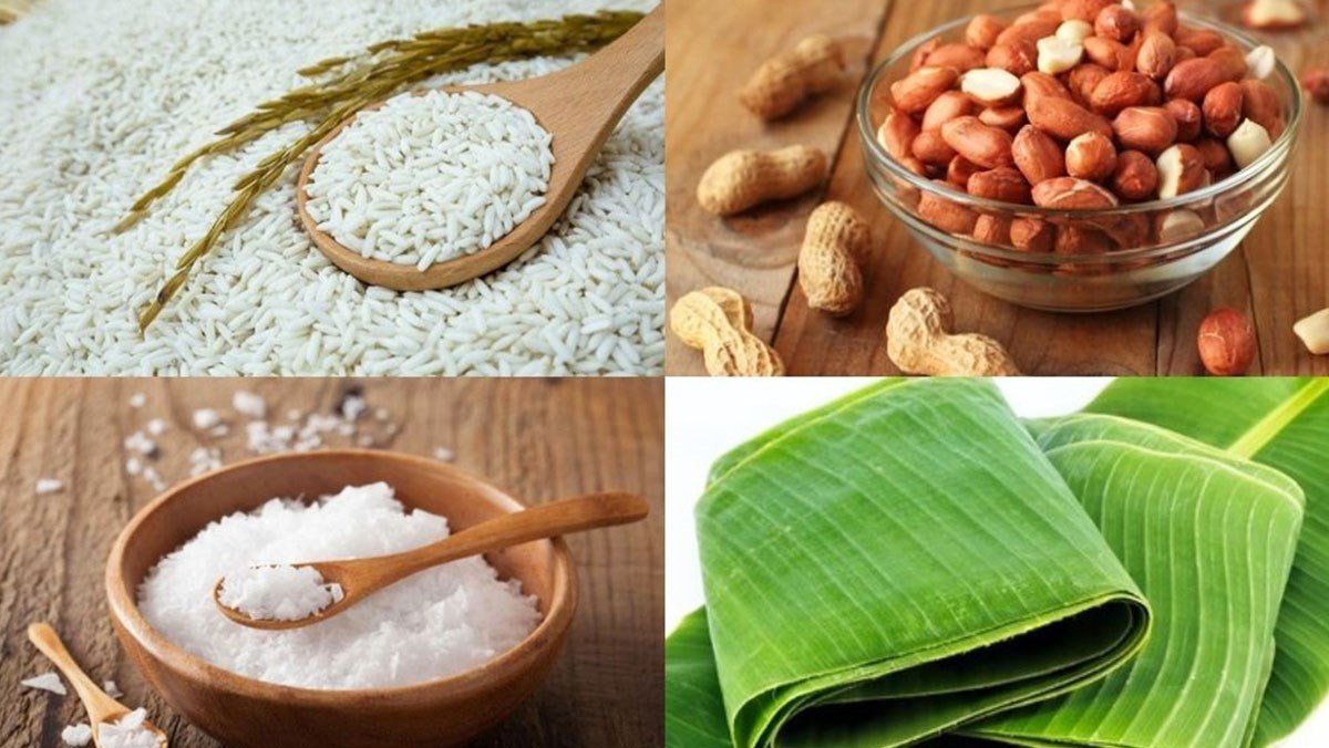 Nguyên liệu cho cách nấu cơm nếp lạc truyền thống