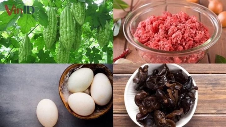 Nguyên liệu cho món canh khổ qua nhồi thịt