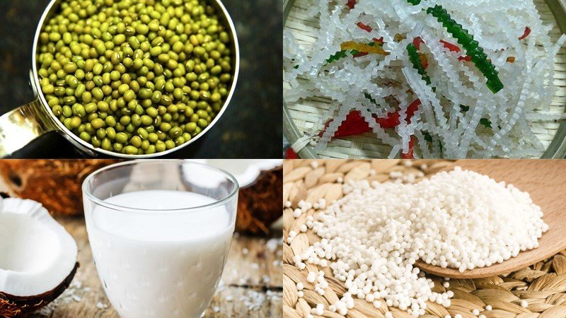 Nguyên liệu cho món chè bột báng