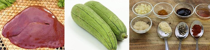 Nguyên liệu cho món gan heo xào mướp
