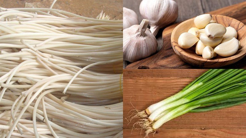 Nguyên liệu cho món ngó sen xào tỏi