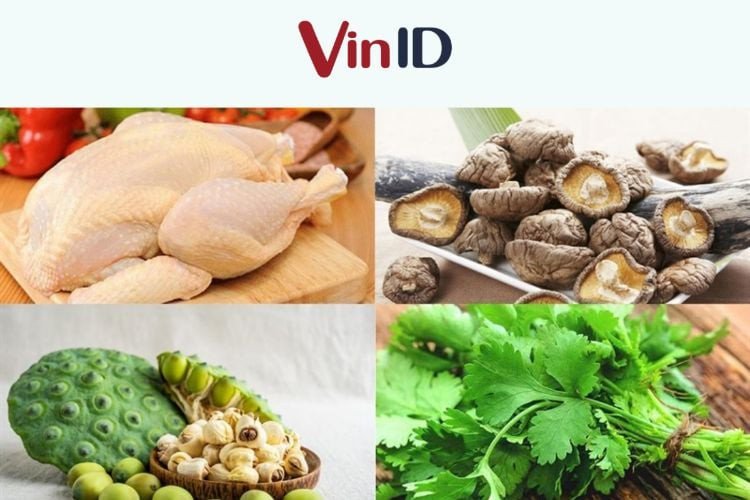 Nguyên liệu chuẩn bị canh gà hạt sen thơm ngon