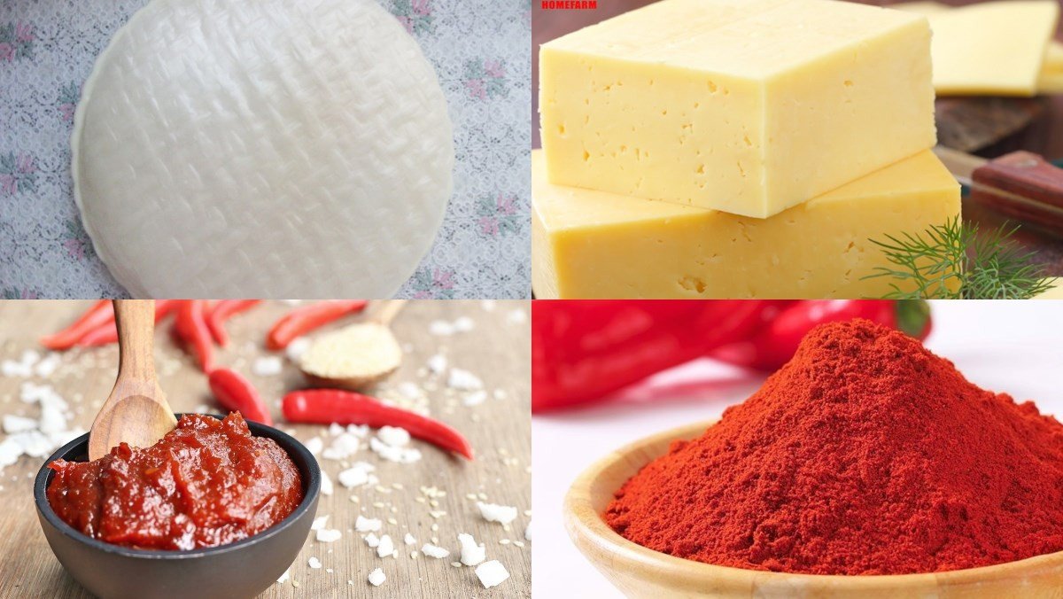 Nguyên liệu chuẩn bị cho cách làm tokbokki bằng bánh tráng phô mai