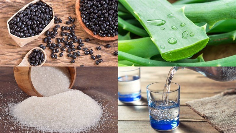 Nguyên liệu chuẩn bị cho cách nấu chè nha đam thập cẩm