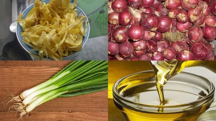 Nguyên liệu chuẩn bị cho cách xào mít chín với dầu