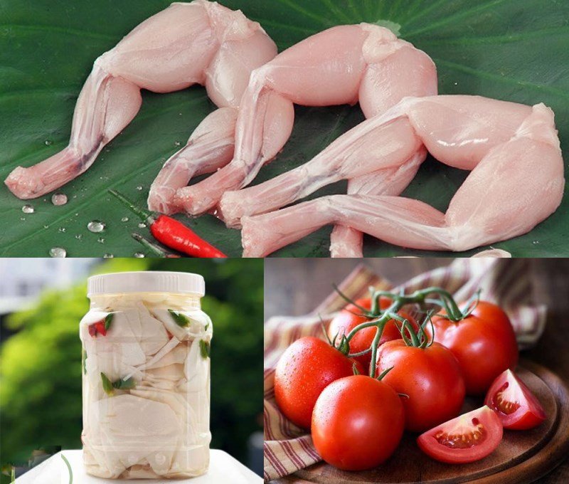 Nguyên liệu chuẩn bị cho lẩu ếch măng cay