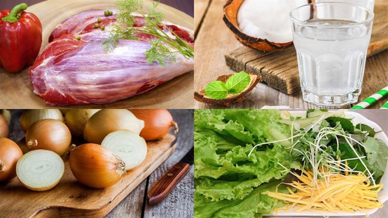 Cách Nấu Bắp Bò Hầm Nước Dừa Mềm Ngon Chuẩn Vị Nguyên liệu chuẩn bị cho món bắp bò hầm