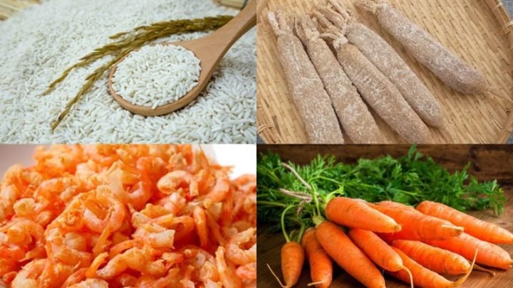 Nguyên liệu chuẩn bị cho món cải xá bấu xào thơm ngon ăn cùng xôi