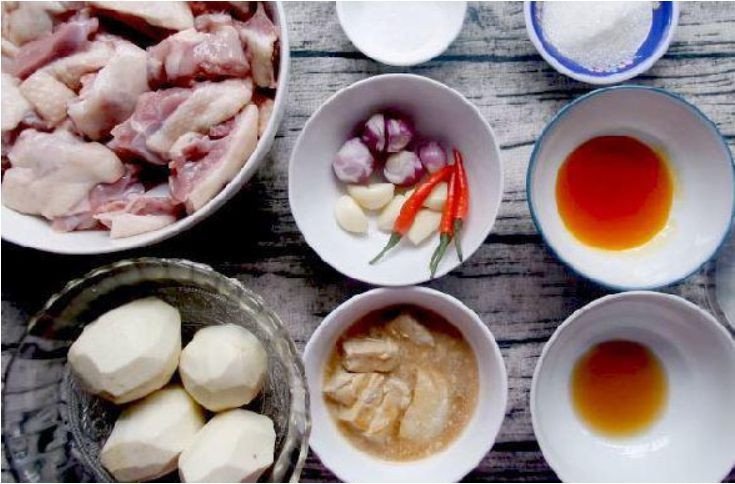 Nguyên liệu chuẩn bị cho món chao vịt nhúng rau muống