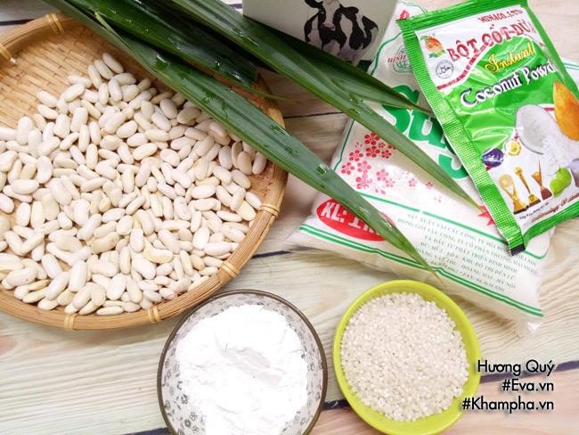 Nguyên liệu chuẩn bị cho món chè đậu trắng không nếp