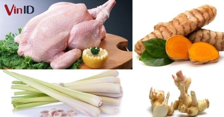 Nguyên liệu chuẩn bị cho món gà giả cầy kiểu Bắc