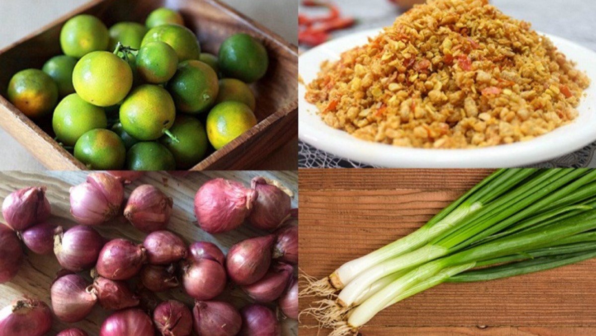 Nguyên liệu chuẩn bị cho nước chấm bánh tráng sa tế tắc