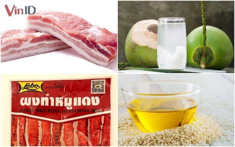 Nguyên liệu chuẩn bị cho sốt bánh mì xá xíu