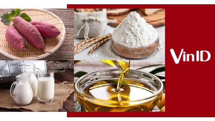 Nguyên liệu chuẩn bị để pha bột chiên khoai lang giòn rụm tại nhà