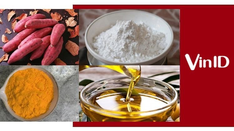 Nguyên liệu chuẩn bị để pha bột chiên khoai lang lắc phô mai