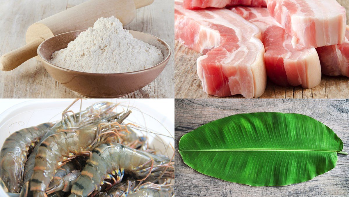 Bí Quyết Khuấy Bột Làm Bánh Bột Lọc Dai Ngon Chuẩn Vị Huế Nguyên liệu chuẩn bị làm bánh bột lọc lá chuối