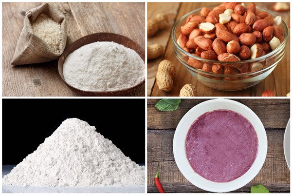 Nguyên liệu chuẩn bị làm bánh đúc lạc miền Bắc truyền thống