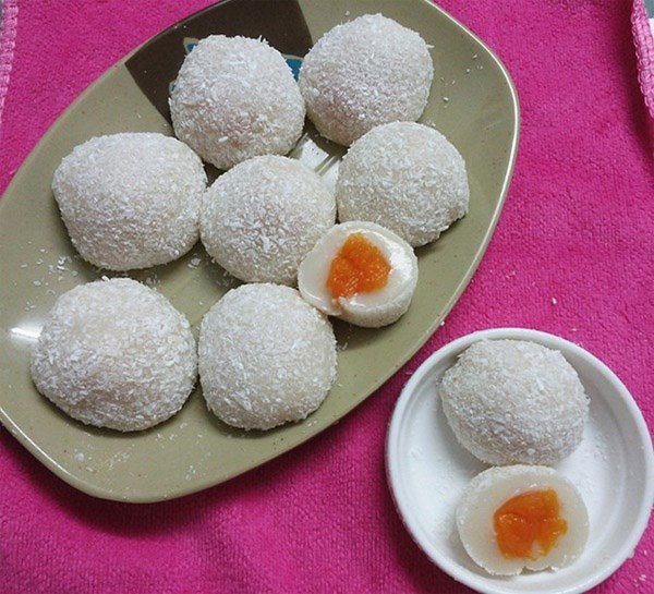 Nguyên liệu chuẩn bị làm bánh mochi từ bột nếp
