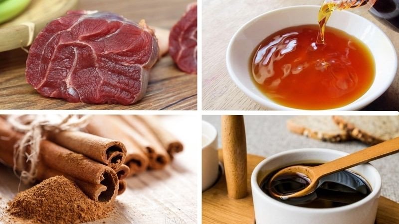 Cách Làm Thịt Bò Rim Mật Mía Đậm Đà Chuẩn Vị Gia Đình Nguyên liệu chuẩn bị làm món bò rim mật mía