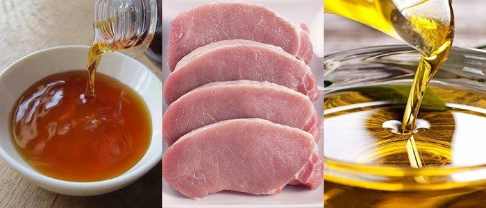 Nguyên liệu chuẩn bị làm ruốc bằng cối giã