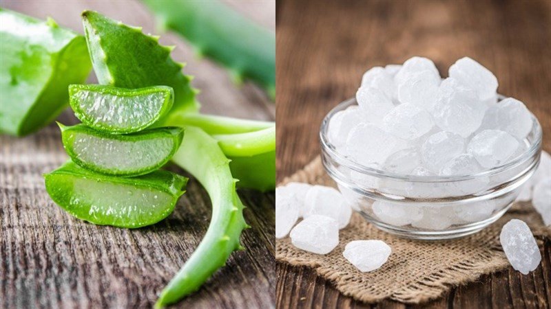 Nguyên liệu chuẩn bị nấu nha đam đường phèn