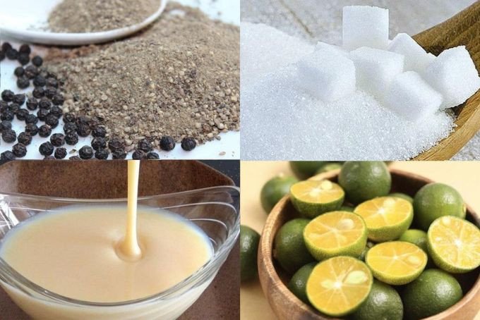 Nguyên liệu cơ bản làm muối chấm thịt gà với sữa đặc