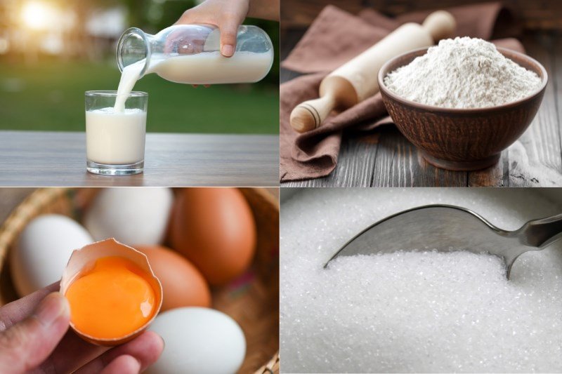 Nguyên liệu công thức bánh sữa tươi chiên TikTok