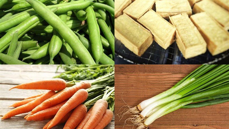 Nguyên liệu đậu que xào đậu hũ chay