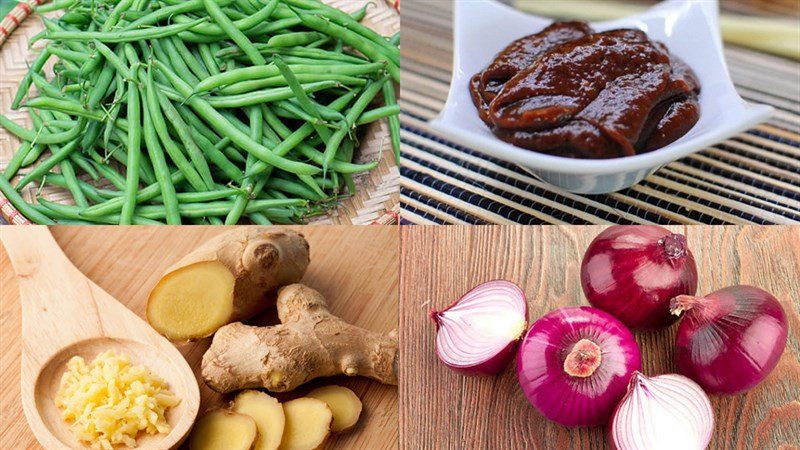 Nguyên liệu đậu que xào tương đen chay