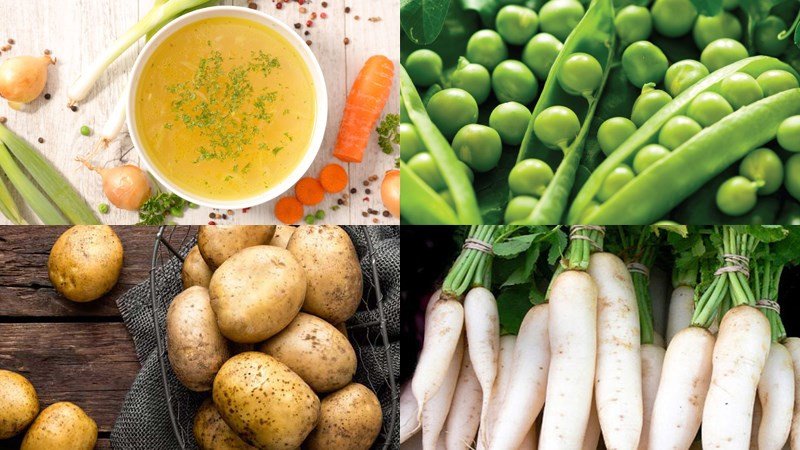 Nguyên liệu để nấu súp rau củ xay nhuyễn