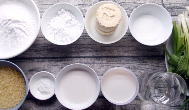 Nguyên liệu làm bánh bèo ngọt đậu xanh cốt dừa tại Nấu Chuẩn Ăn Ngon