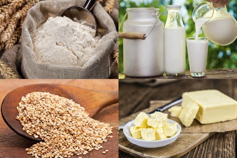 Nguyên liệu làm bánh bột mì trứng hấp