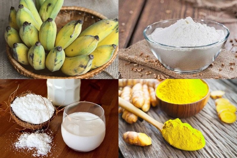 Nguyên liệu làm bánh chuối chiên bột mì
