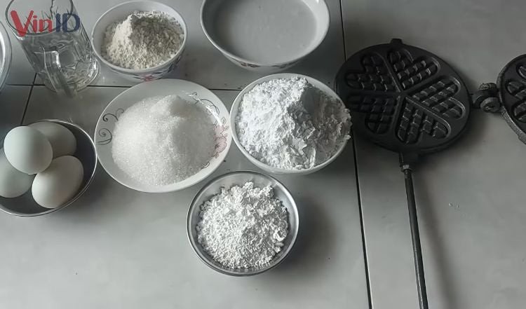 nguyên liệu làm bánh kẹp nướng bằng bột mì
