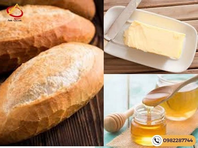 Nguyên liệu làm bánh mì bơ mật ong