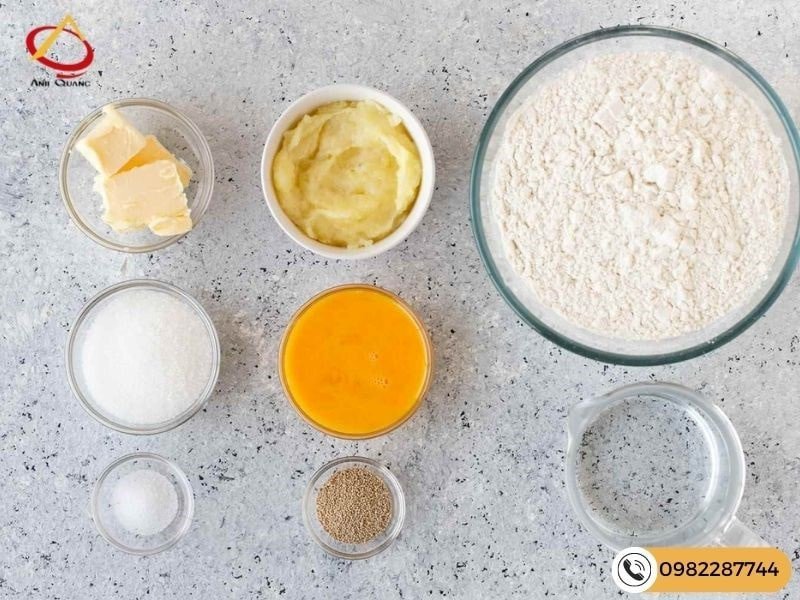 Nguyên liệu làm bánh mì bơ sữa đặc