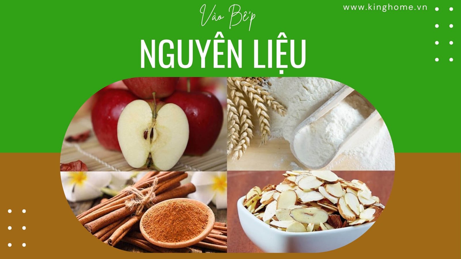 Nguyên liệu làm bánh táo vô hình tại nhà