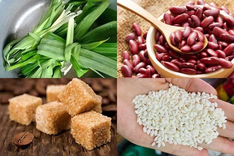Nguyên liệu làm chè đậu đỏ với nếp thơm ngon chuẩn vị