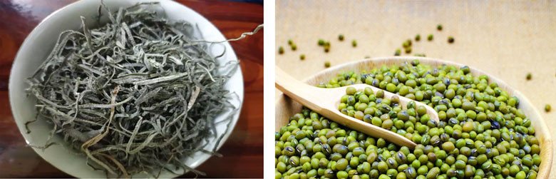 Nguyên liệu làm chè đậu xanh phổ tai thơm ngon