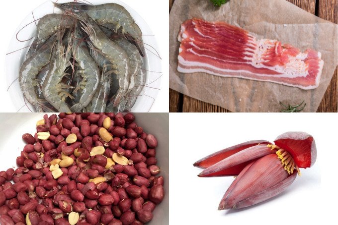 Cách Làm Gỏi Bắp Chuối Tôm Thịt Thanh Mát, Giòn Ngon Nguyên liệu làm gỏi bắp chuối tôm thịt